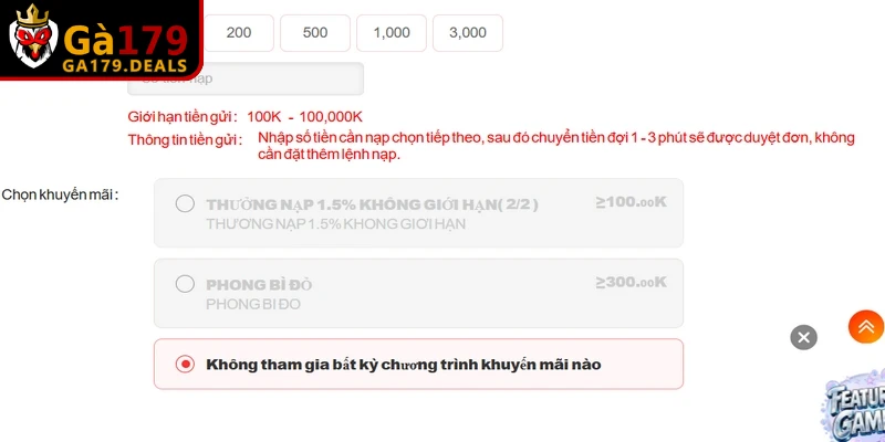 Giao diện thanh toán hiện đại giúp dễ dàng thực hiện nạp tiền